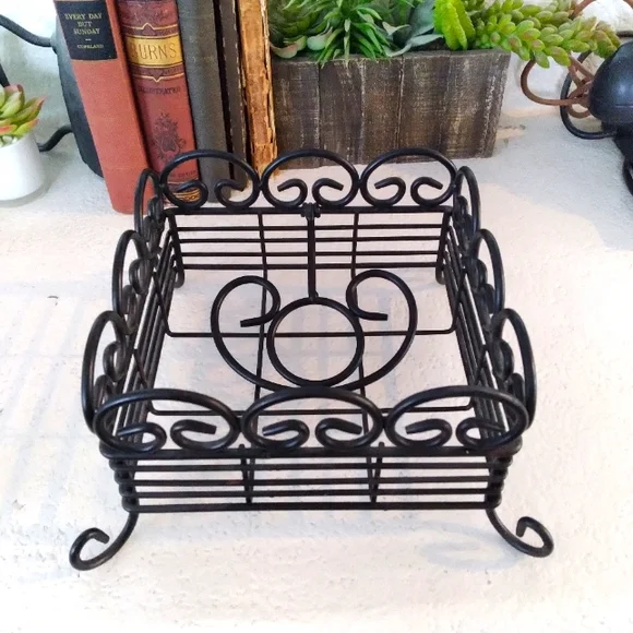 SLAH black Iron Napkin Holder EUC - Picture 1 of 4